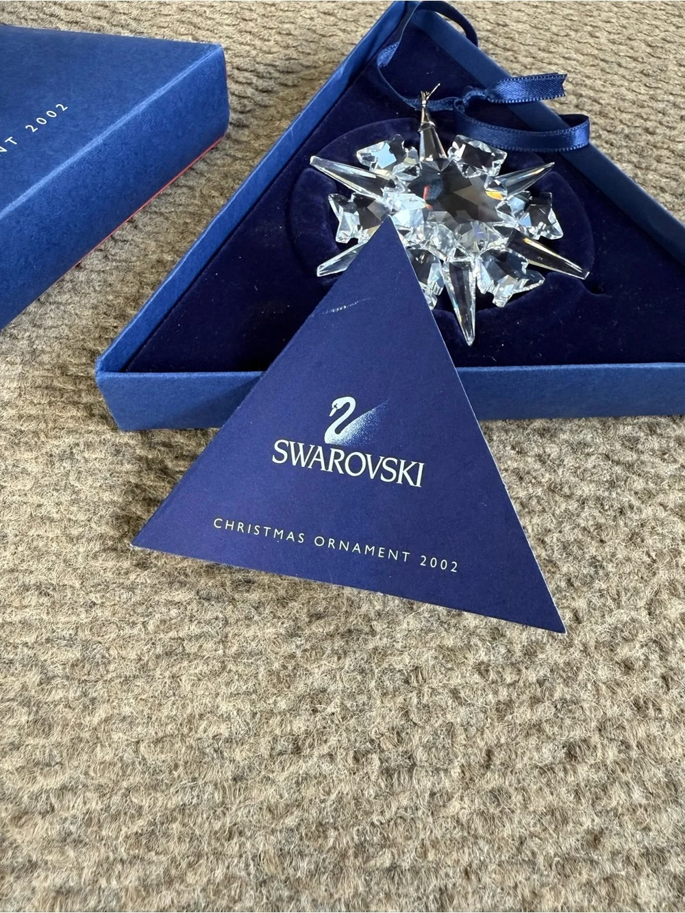 Swarovski 2002 Annual Christmas Ornament Large Crystal Snowflake 288802 W/ Box